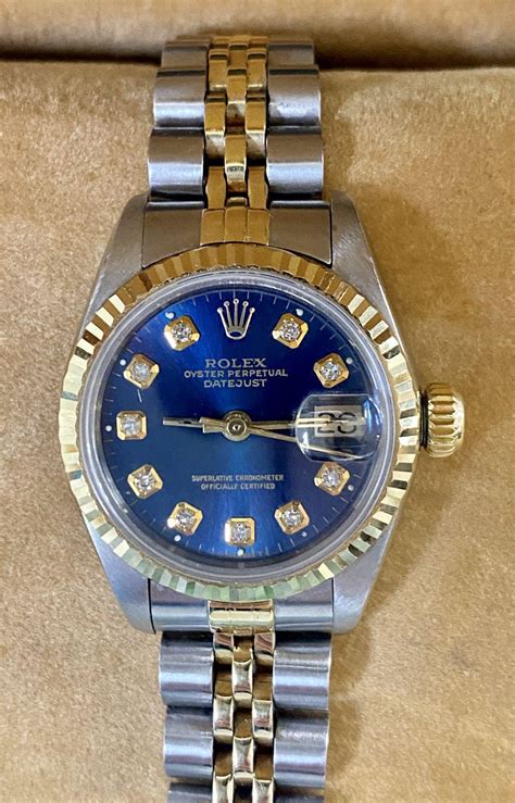 womens blue rolex|rolex watch with blue face.